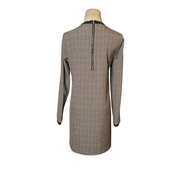 Zara houndstooth long sleeves sheath mini dress size Small - Picture 2 of 16